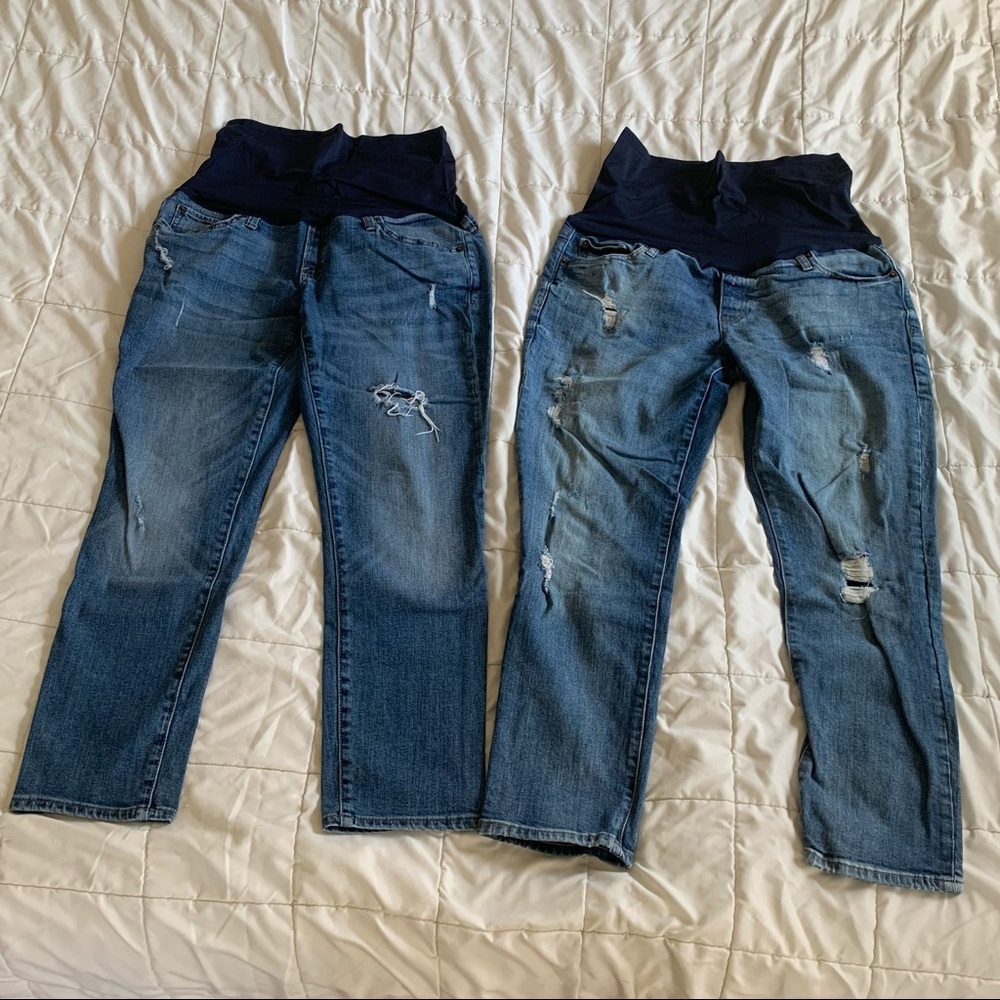 Gap maternity “best girlfriend” full panel jeans size 10 bundle lot